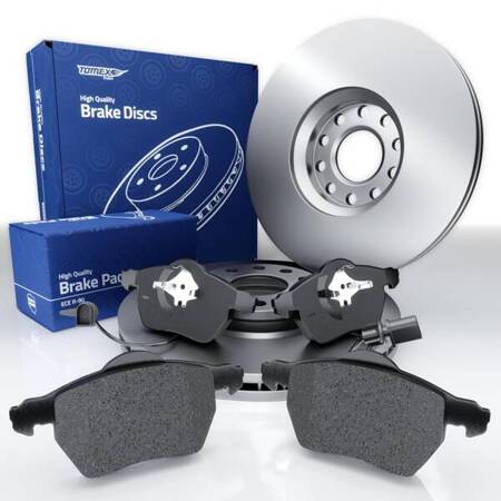 Plaquettes + disques de frein pour Audi A4 B6 Avant, Cabriolet, Berline (2000-2005) - Tomex - TX 13-13 + TX 71-97 (essieu avant)