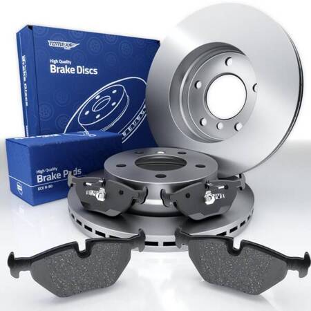 Plaquettes + disques de frein pour BMW 3 E46 Coupé, Cabriolet, Berline, Touring (1997-2007) - Tomex - TX 13-17 + TX 71-57 (essieu arrière)