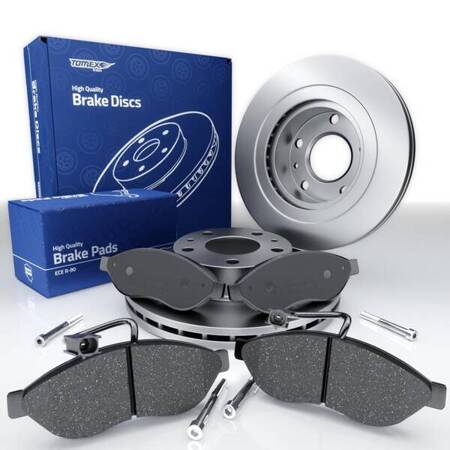 Plaquettes + disques de frein pour Fiat Ducato III Van (2006-....) - Tomex - TX 14-39 + TX 70-19 (essieu avant)