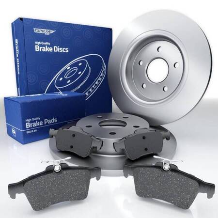 Plaquettes + disques de frein pour Ford Focus II Hayon, Cabriolet, Break, Berline (2004-2012) - Tomex - TX 14-28 + TX 71-75 (essieu arrière)