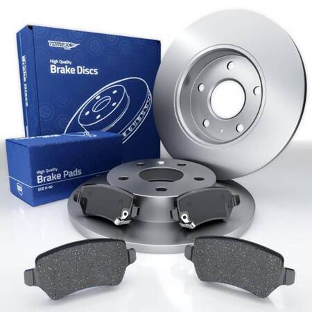 Plaquettes + disques de frein pour Opel Astra H GTC Hayon (2005-2010) - Tomex - TX 12-97 + TX 70-06 (essieu arrière)