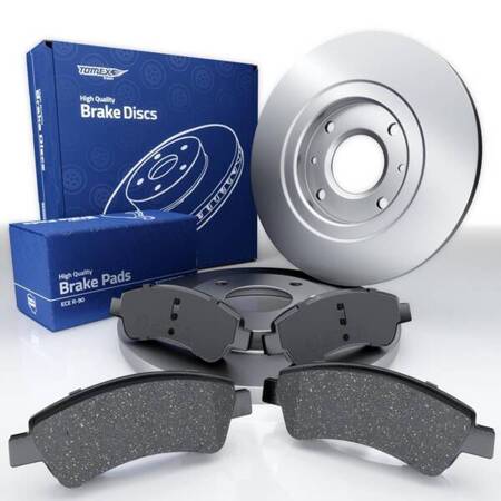 Plaquettes + disques de frein pour Peugeot Partner I Van (2000-2008) - Tomex - TX 14-64 + TX 70-94 (essieu avant)