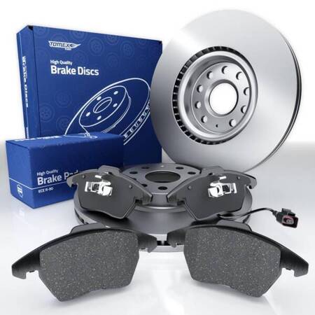 Plaquettes + disques de frein pour Skoda Octavia II Break, Liftback (2005-2013) - Tomex - TX 13-11 + TX 71-12 (essieu avant)