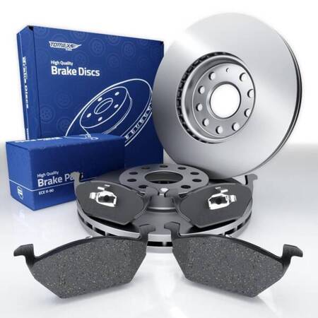 Plaquettes + disques de frein pour Volkswagen Jetta VI Berline (2010-2017) - Tomex - TX 12-10 + TX 71-31 (essieu avant)