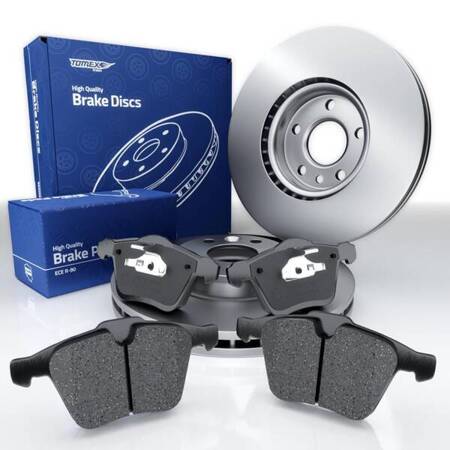 Plaquettes + disques de frein pour Volvo V60 I Break (2010-2018) - Tomex - TX 16-64 + TX 71-56 (essieu avant)