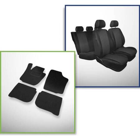 Set: tapis feutre + housses de siege confectionnees sur mesure pour Skoda Rapid Liftback, Spaceback (2012-2019) – Practic