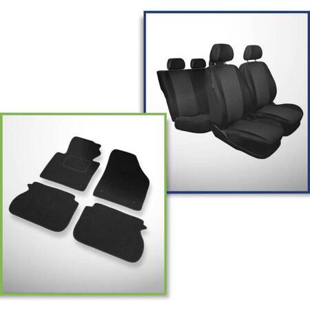 Set: tapis feutre + housses de siege confectionnees sur mesure pour Volkswagen Caddy III Cargo (2004-2015) – Practic