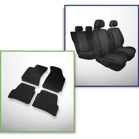 Set: tapis feutre + housses de siege confectionnees sur mesure pour Volkswagen Passat B5, B5 FL Berline (1996-2005) – Practic