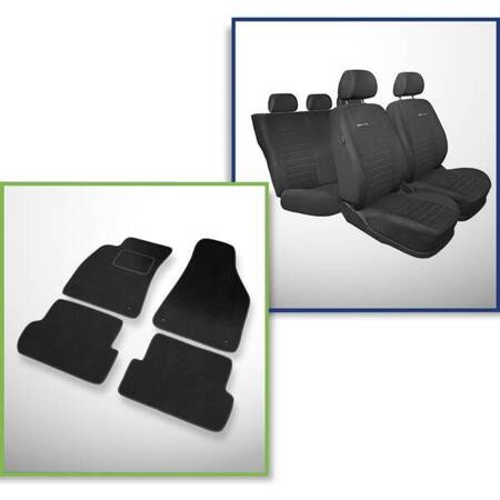 Set: tapis velours + housses de siege confectionnees sur mesure pour Audi A4 B7 Avant, Berline (2004-2008) – Elegance P-4