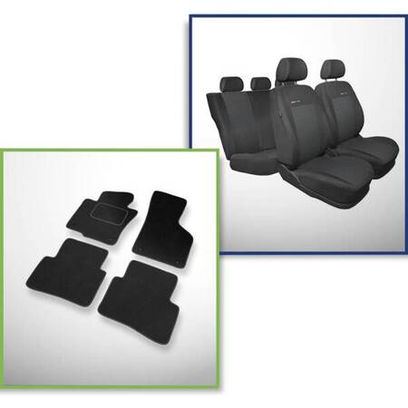 Set: tapis velours + housses de siege confectionnees sur mesure pour Volkswagen Passat B7 Berline, SW (2010-2014) – Elegance P-3