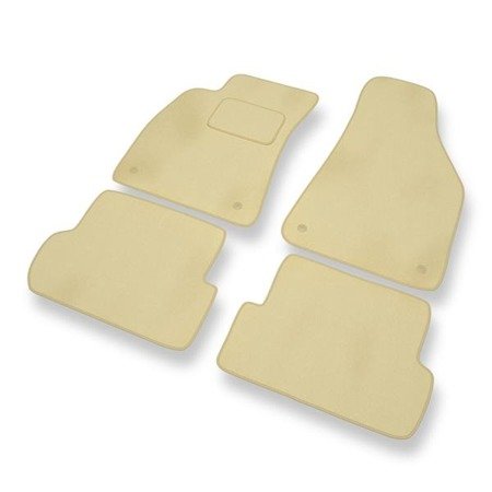 Tapis de sol velours pour Audi A4 III B7 (2004-2008) - Premium tapis de voiture - beige - DGS Autodywan