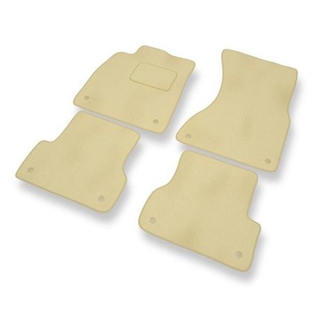 Tapis de sol velours pour Audi A6 IV C7 (2011-2018) - Premium tapis de voiture - beige - DGS Autodywan