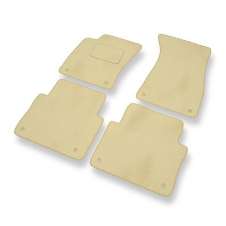 Tapis de sol velours pour Audi A8 II D3 (version longue) (2002-2010) - Premium tapis de voiture - beige - DGS Autodywan