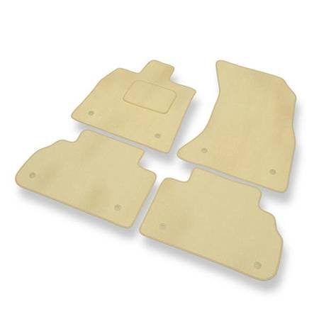 Tapis de sol velours pour Audi Q5 II (2017-....) - Premium tapis de voiture - beige - DGS Autodywan