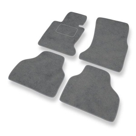 Tapis de sol velours pour BMW 7 IV E65/E66 (2001-2008) - Premium tapis de voiture - gris - DGS Autodywan