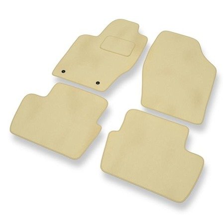 Tapis de sol velours pour Citroen C4 I (2004-2013) - Premium tapis de voiture - beige - DGS Autodywan