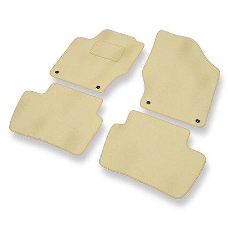 Tapis de sol velours pour Citroen C4 II (2010-2018) - Premium tapis de voiture - beige - DGS Autodywan