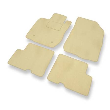 Tapis de sol velours pour Dacia Logan I, II (2004-2020) - Premium tapis de voiture - beige - DGS Autodywan