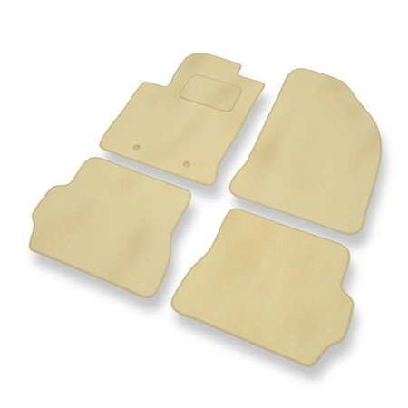 Tapis de sol velours pour Ford Fusion I FL (2006-2013) - Premium tapis de voiture - beige - DGS Autodywan