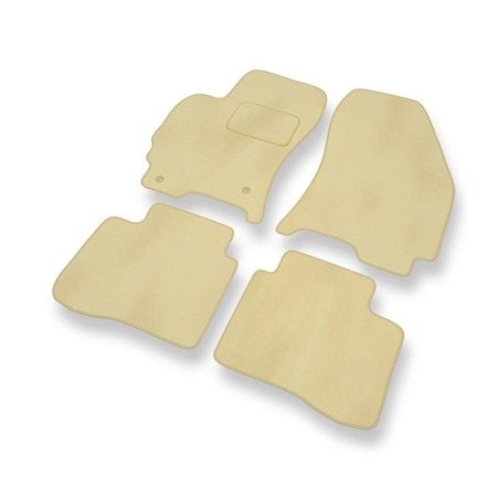 Tapis de sol velours pour Ford Mondeo III (2000-2007) - Premium tapis de voiture - beige - DGS Autodywan