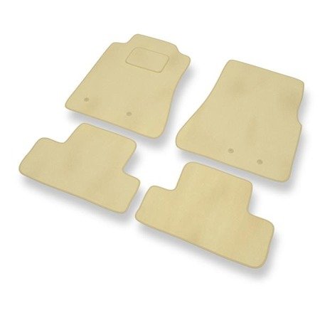 Tapis de sol velours pour Ford Mustang V (2005-2014) - Premium tapis de voiture - beige - DGS Autodywan