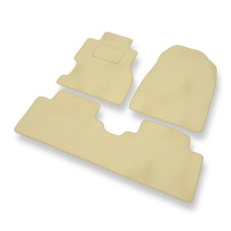 Tapis de sol velours pour Honda Civic VII (3 portes, 4 portes) (2001-2005) - Premium tapis de voiture - beige - DGS Autodywan