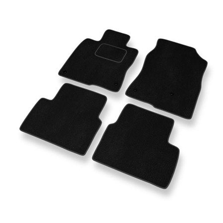 Tapis de sol velours pour Honda Civic X (3 portes, 5 portes) (2017-2021) - Premium tapis de voiture - noir - DGS Autodywan