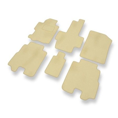 Tapis de sol velours pour Honda FR-V (2004-2009) - Premium tapis de voiture - beige - DGS Autodywan