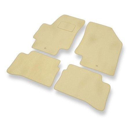 Tapis de sol velours pour Hyundai Accent III (2006-2011) - Premium tapis de voiture - beige - DGS Autodywan