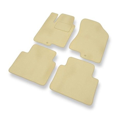 Tapis de sol velours pour Hyundai Sonata IV (2005-2009) - Premium tapis de voiture - beige - DGS Autodywan