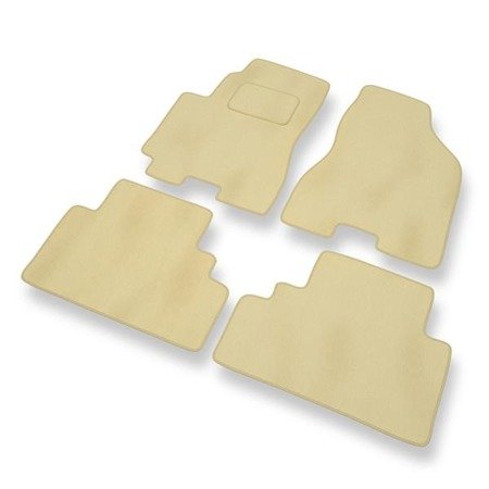 Tapis de sol velours pour Hyundai Tucson I (2004-2010) - Premium tapis de voiture - beige - DGS Autodywan