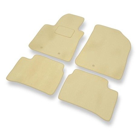 Tapis de sol velours pour Hyundai i10 II (2012-2019) - Premium tapis de voiture - beige - DGS Autodywan