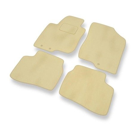 Tapis de sol velours pour Hyundai i30 I (2007-2011) - Premium tapis de voiture - beige - DGS Autodywan