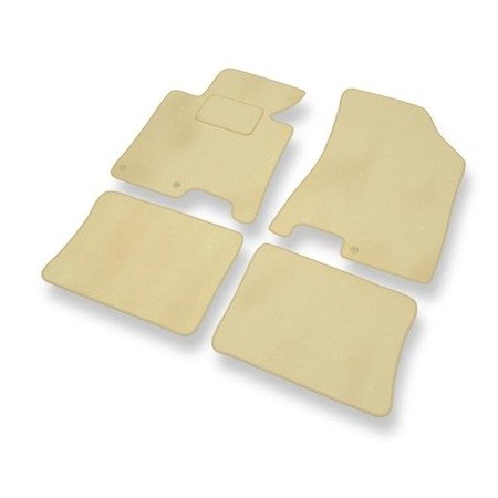 Tapis de sol velours pour Hyundai i40 (2011-2019) - Premium tapis de voiture - beige - DGS Autodywan