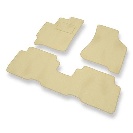 Tapis de sol velours pour Kia Carens II (2002-2006) - Premium tapis de voiture - beige - DGS Autodywan