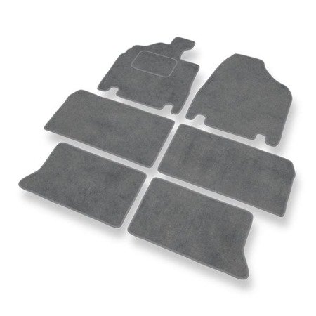 Tapis de sol velours pour Kia Carnival II (2006-2010) - Premium tapis de voiture - gris - DGS Autodywan