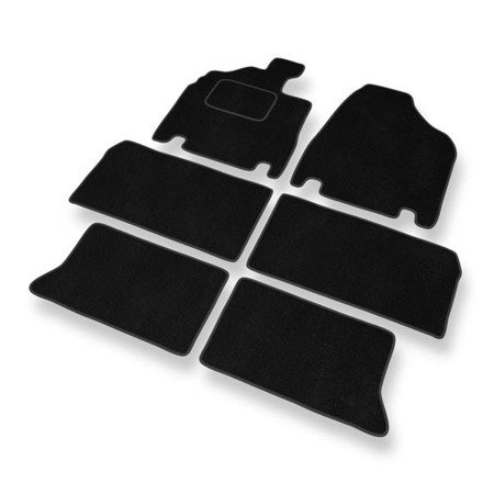 Tapis de sol velours pour Kia Carnival II (2006-2010) - Premium tapis de voiture - noir - DGS Autodywan