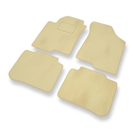 Tapis de sol velours pour Kia Cerato I (2003-2008) - Premium tapis de voiture - beige - DGS Autodywan