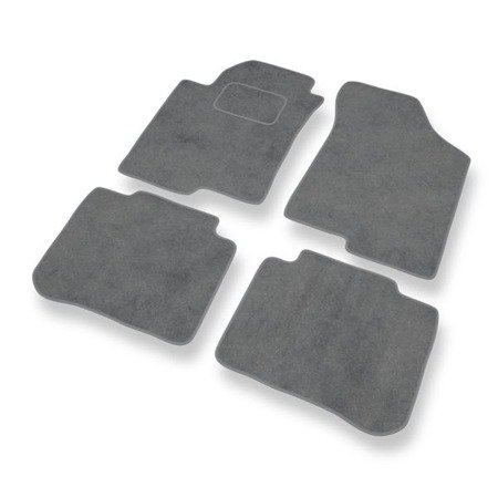 Tapis de sol velours pour Kia Cerato I (2003-2008) - Premium tapis de voiture - gris - DGS Autodywan