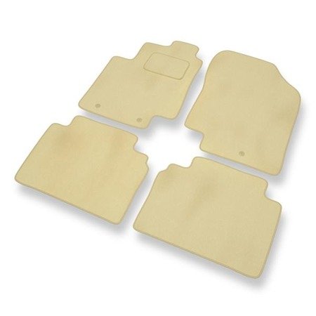 Tapis de sol velours pour Kia Rio III (2011-2016) - Premium tapis de voiture - beige - DGS Autodywan