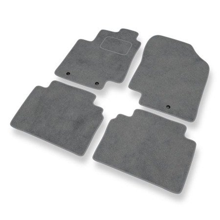 Tapis de sol velours pour Kia Rio III (2011-2016) - Premium tapis de voiture - gris - DGS Autodywan