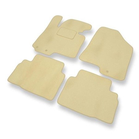 Tapis de sol velours pour Kia Sportage III (2010-2016) - Premium tapis de voiture - beige - DGS Autodywan