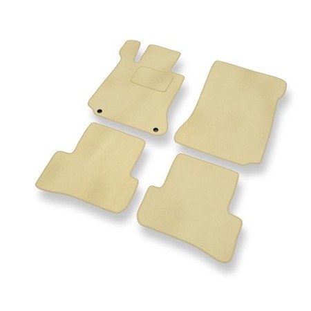 Tapis de sol velours pour Mercedes-Benz Classe C W204 (2007-2014) - Premium tapis de voiture - beige - DGS Autodywan