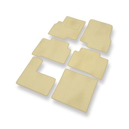 Tapis de sol velours pour Mitsubishi Grandis (2003-2011) - Premium tapis de voiture - beige - DGS Autodywan