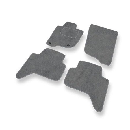 Tapis de sol velours pour Mitsubishi L200 IV (2006-2015) - Premium tapis de voiture - gris - DGS Autodywan