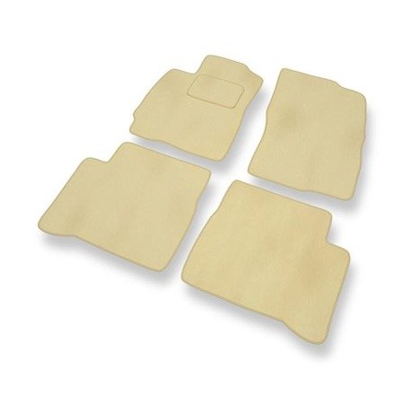 Tapis de sol velours pour Mitsubishi Outlander I (2001-2006) - Premium tapis de voiture - beige - DGS Autodywan