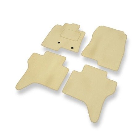 Tapis de sol velours pour Mitsubishi Pajero III (3 portes) (1999-2006) - Premium tapis de voiture - beige - DGS Autodywan