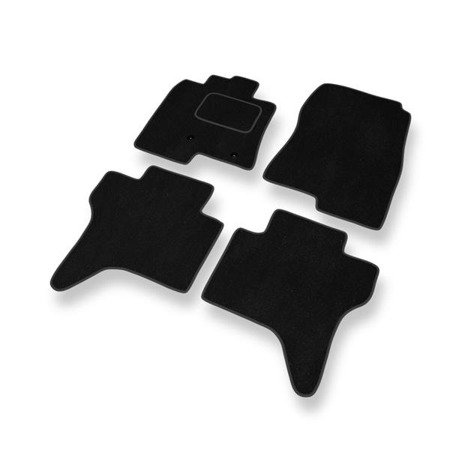 Tapis de sol velours pour Mitsubishi Pajero III (3 portes) (1999-2006) - Premium tapis de voiture - noir - DGS Autodywan