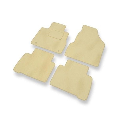 Tapis de sol velours pour Nissan Murano II (2009-2015) - Premium tapis de voiture - beige - DGS Autodywan