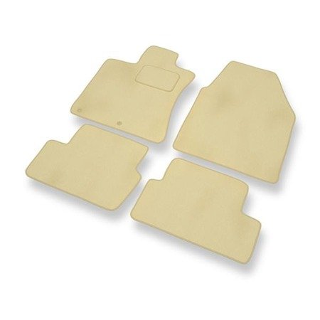 Tapis de sol velours pour Nissan Qashqai I (2007-2013) - Premium tapis de voiture - beige - DGS Autodywan